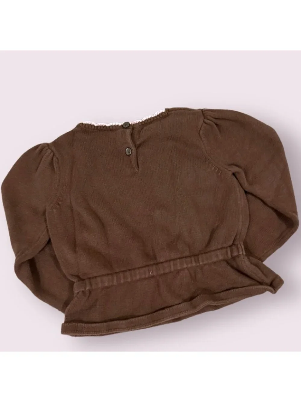 Gymboree Girls Brown Leopard Heart Sweater Peplum Top Size 3T